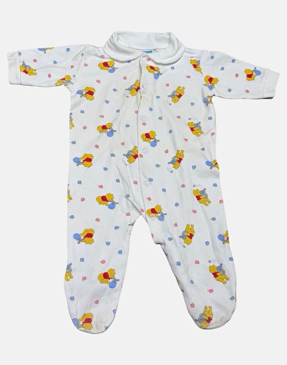 Disney Winnie the Pooh Footed Snap Front Sleeper One-Piece Cotton 0-3M